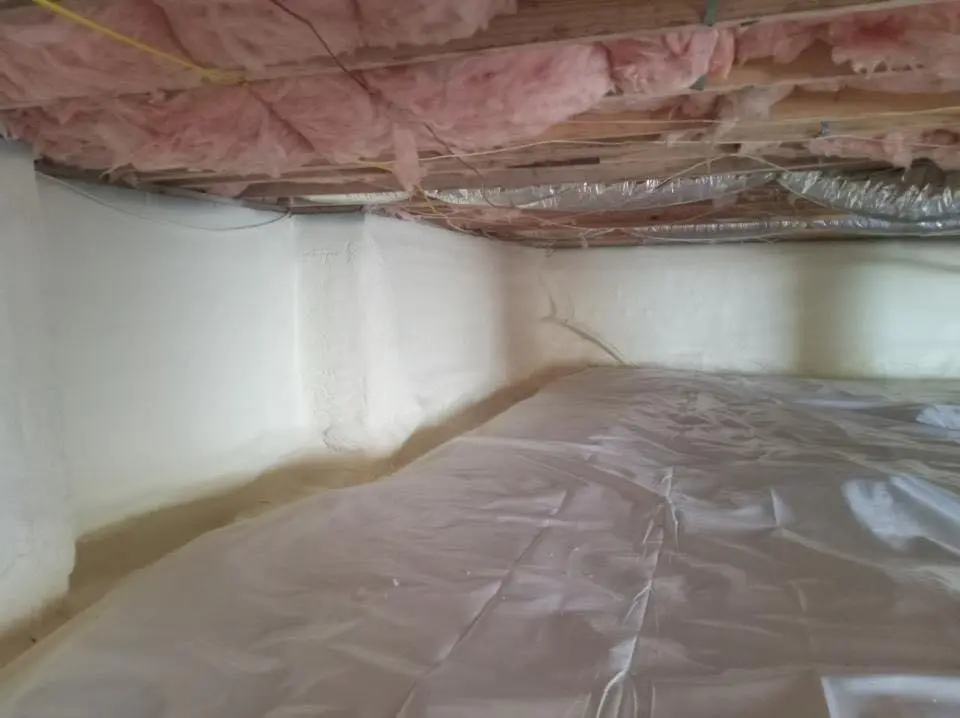 Crawl space encapsulation with closed-cell spray foam for Attic Insulation in Eatontown